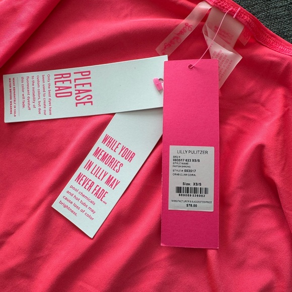 NWT Lilly Pulitzer Paxton Swim Sarong Cover-up coral - Picture 4 of 9